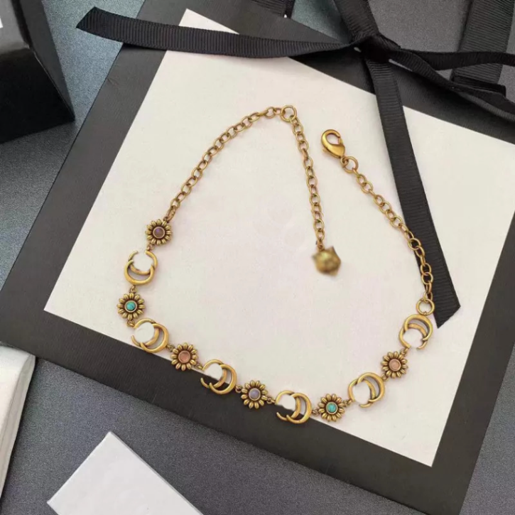 

Bracelet Necklaces Choker Set 18K Gold Plated Brass Copper Designer Chains G-Letter Pendants Fashion Women Necklace Wedding Jewelry Accessories Gift, B232