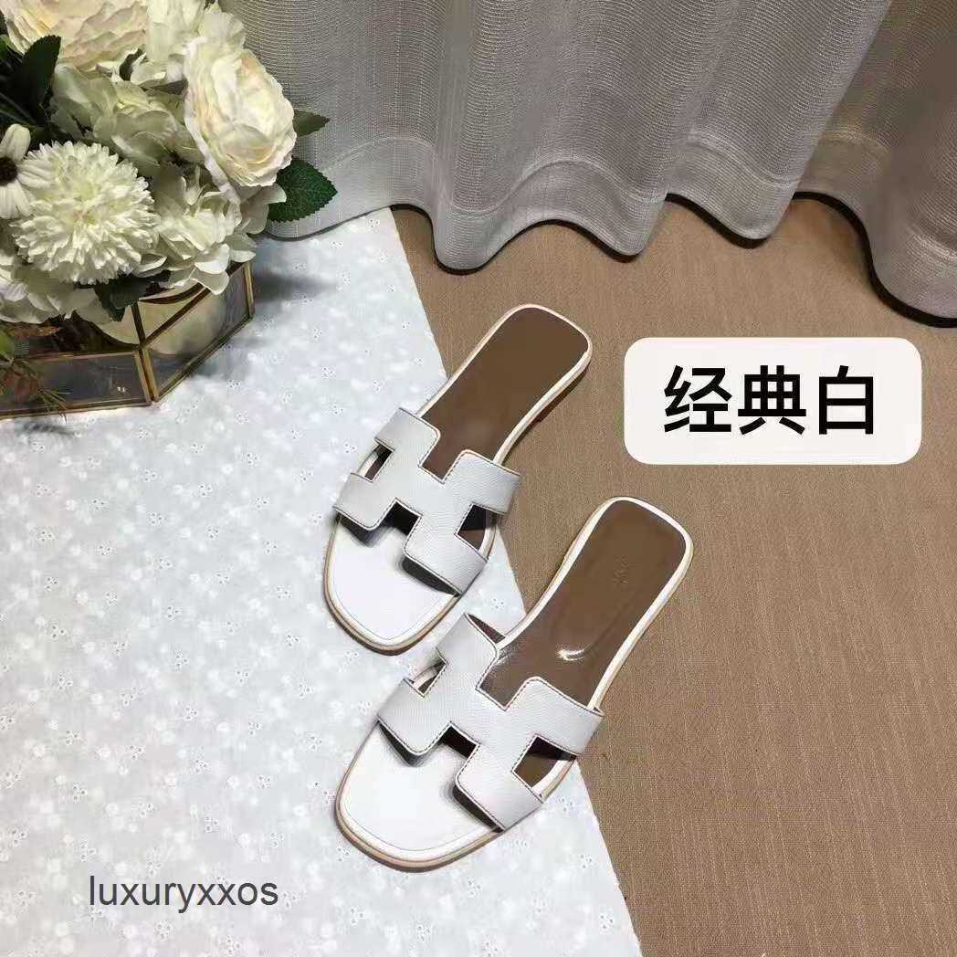 

Classic 2023 Orans Slipper Beach Shoe Spring/summer Woman H1 Sandal Flat Heel Casual Large Mesh Real Cowhide Cut-out Women's Sandals