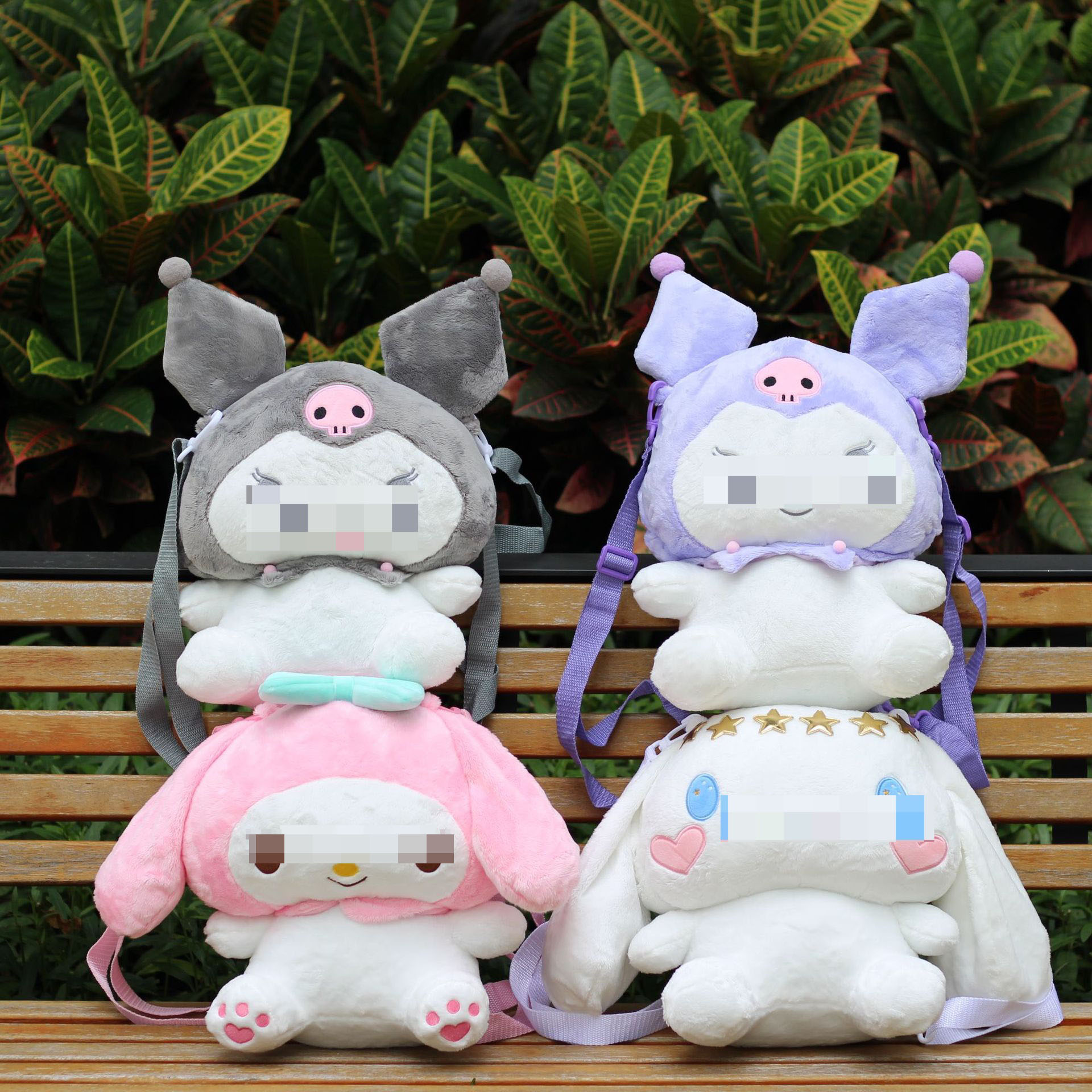 

40cm Plush Toy Kuromi chinchilla Children's Cartoon Backpack Fashion Modeling Gift, As show