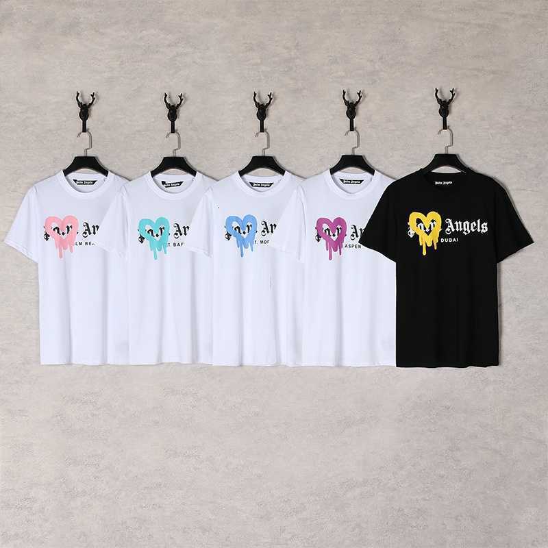 

Men' t Shirts Luxury Mens Womens Palms Angles Designer t Shirts Printed Fashion Man T-shirt Top Quality Cotton Casual Tees Unisexm33n, White purple