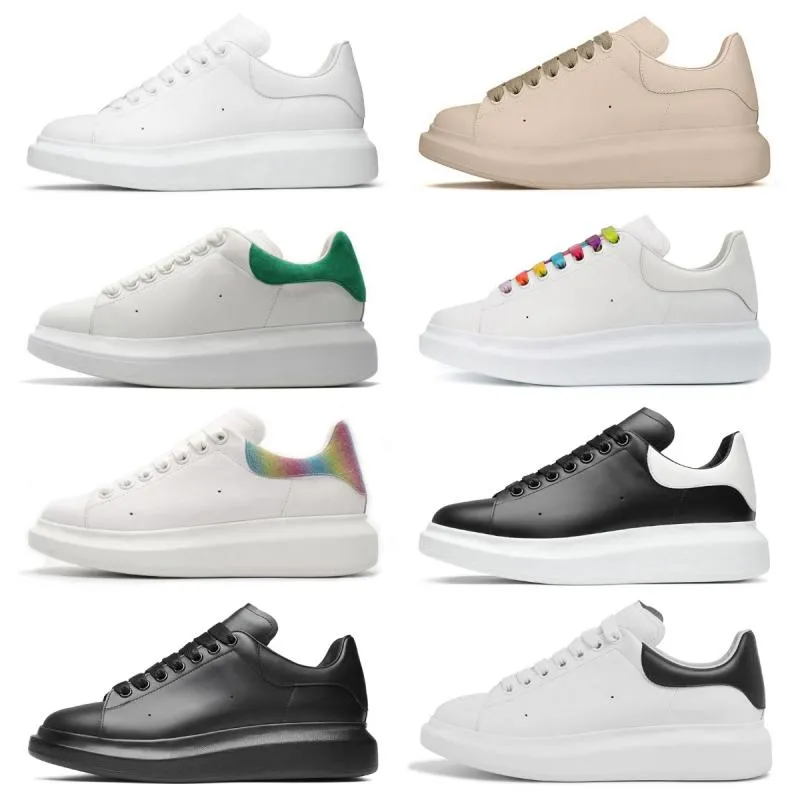 

designer white Black shoes classic suede velvet leather women womens flats platform oversized sneaker White Rainbow men mens espadrille flat sole sneakers, Color 8