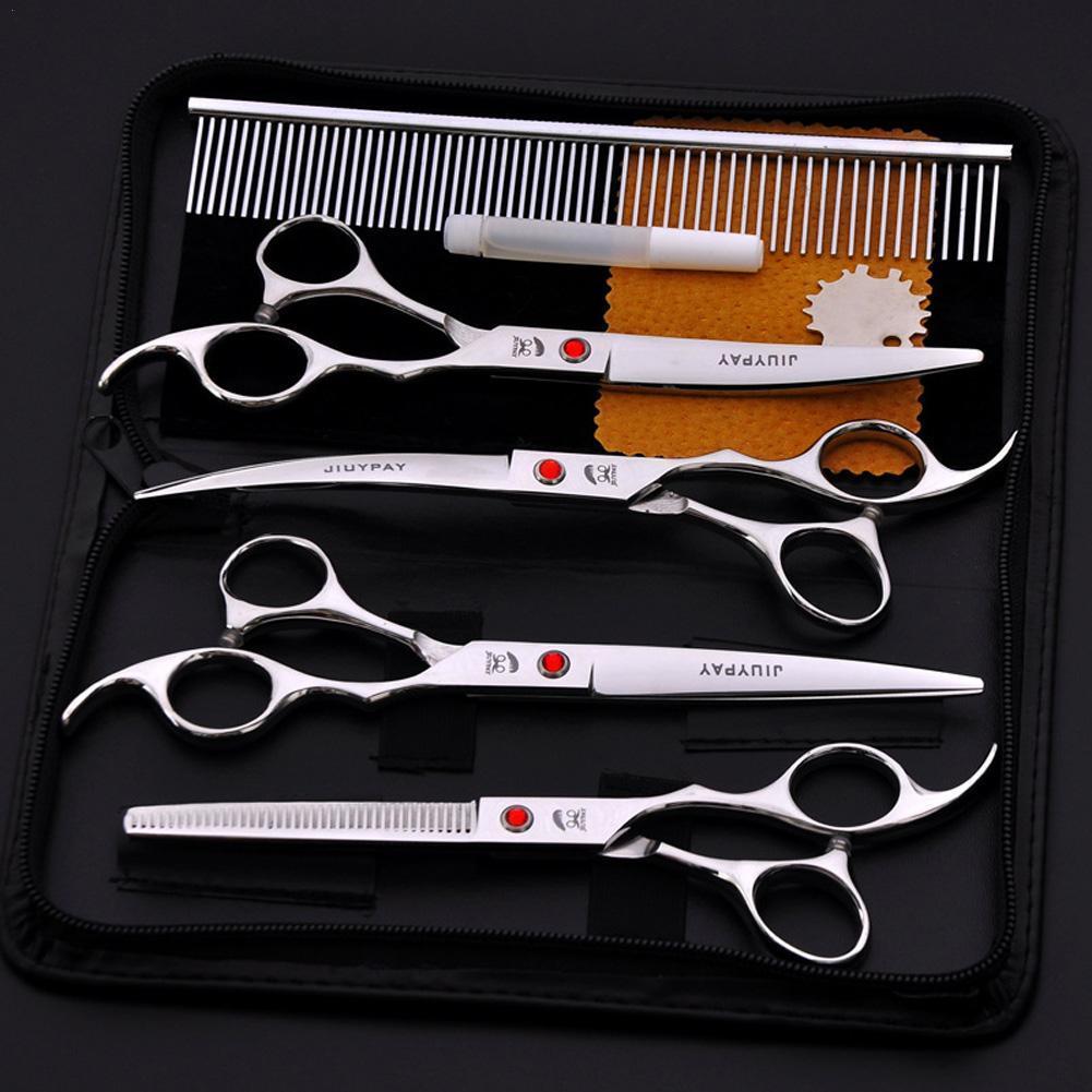 

Grooming 7PCS/Set Professional Salon Barber Scissors Hairdressing Shears Haircut Tool Kit With Comb For Pet Grooming Hair Styling 7Inch, Colorful