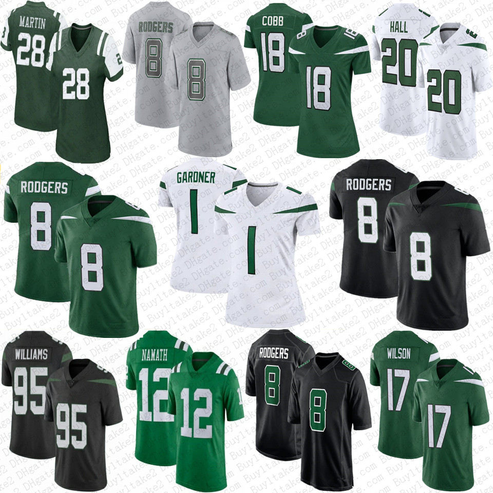 

Aaron Rodgers Ahmad Sauce Gardner Football Jersey Randall Cobb Garrett Wilson Breece Hall CJ Mosley Quinnen Williams New Yorks Allen Lazard Jetes Will McDonald IV, Mens
