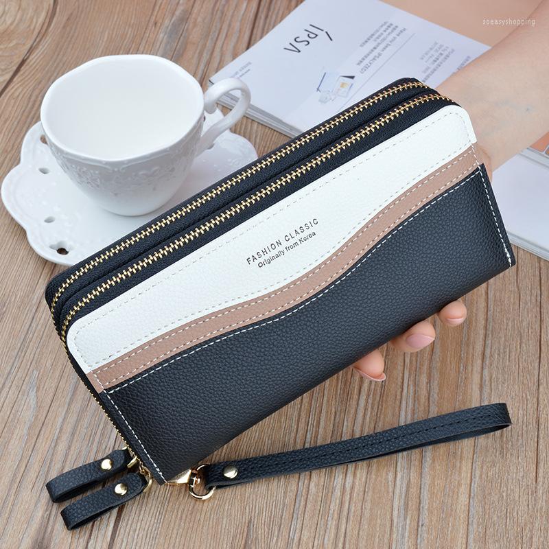

Wallets MONNET CAUTHY Long Two Zipper High Capacity Multifunction Multi-card Slot Purse Practical Red Black Blue Wallet
