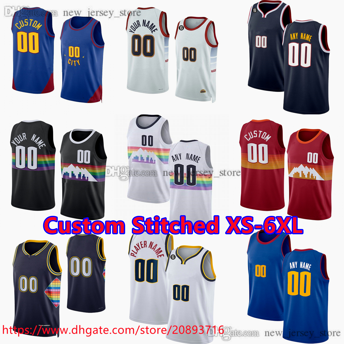 

Custom Stitched XS-6XL Basketball Jersey 15 Nikola 27 Jamal Jokic Murray 50 Aaron Caldwell-Pope Gordon 1 Michael Porter Jr. 11 Bruce Brown 0 Christian Braun 32 Jeff Green, Stitched jersey