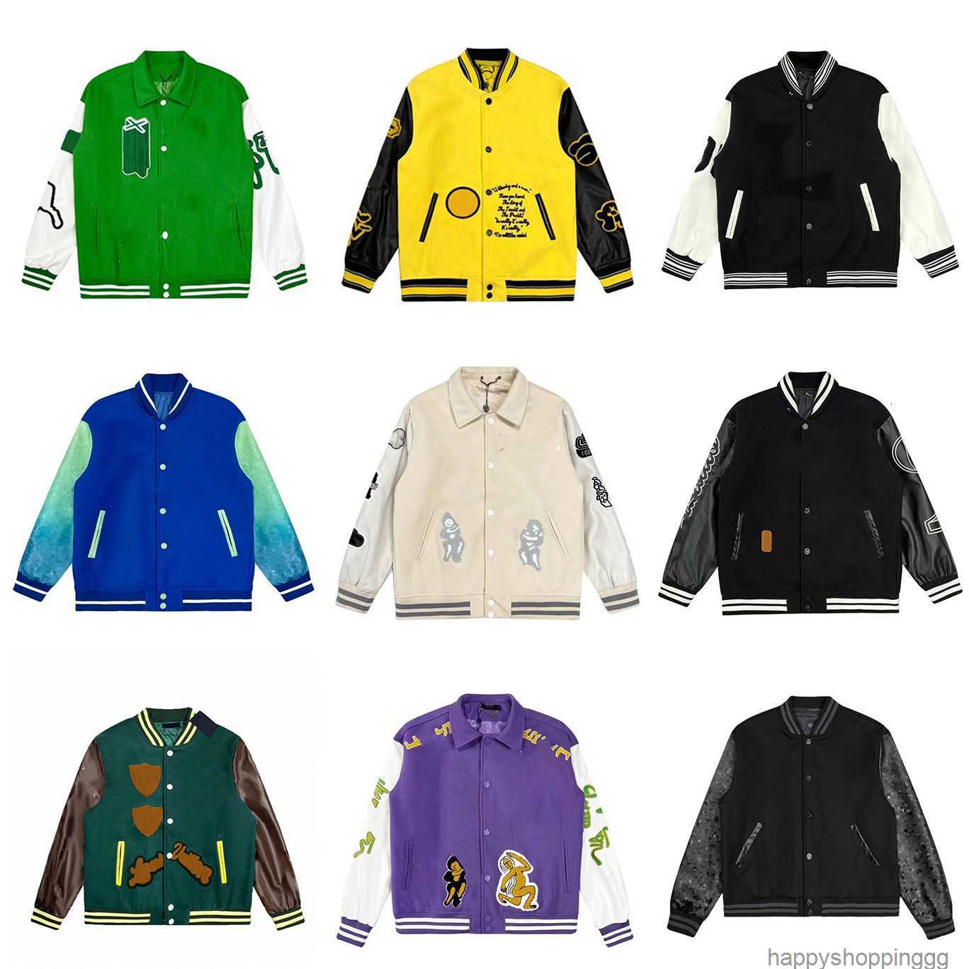 

Mens Jackets Baseball Varsity Jacket Letter Stitching Embroidery Autumn and Winter Men Loose Causal Outwear Coats6tg2