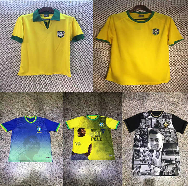 

Brazil World Cup Retro Jersey King Pele 10 Football Shirt T230503