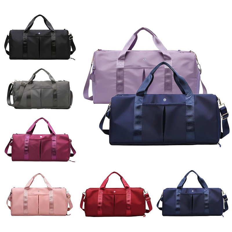 

lululemen womens shop medium Duffel Bag 2sizes Crossbody designer Clutch lulu bag mens nylon Luxury tote mirror quality handbag Shoulder weekender travel wash Bag, Dark red