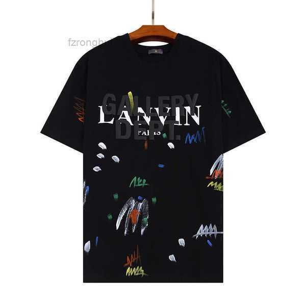 

2023 Men's t Shirts T-shirts Summer Fashion Letter Speckled Print and Women's Casual Short Sleeve T-shirt S-xl