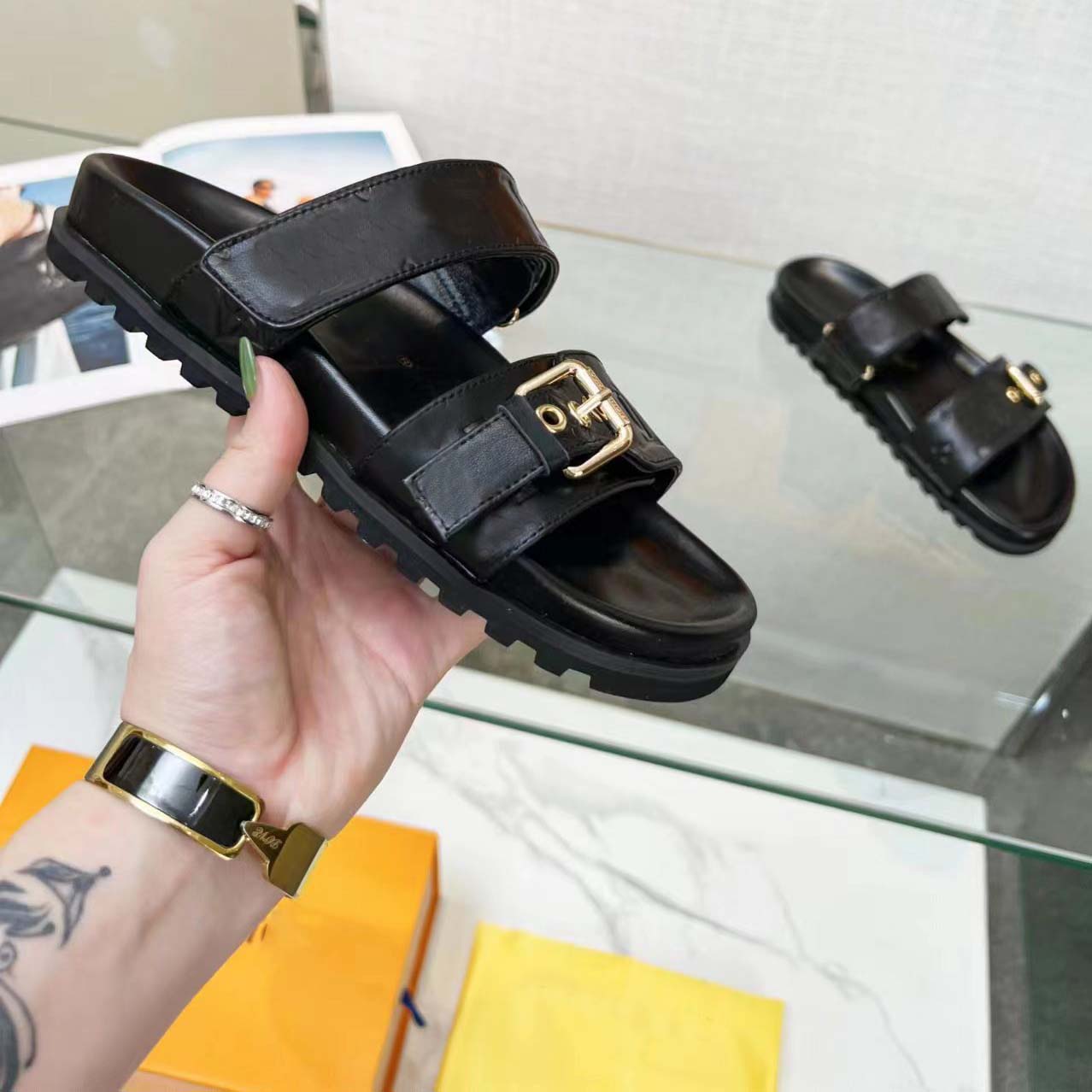 

Luxury Slide Designer Fashion Women Wool Sandals Warm Comfort Slippers Woman Slipper Shoes Autumn Winter Slides Scuffs Sandal Size, #1