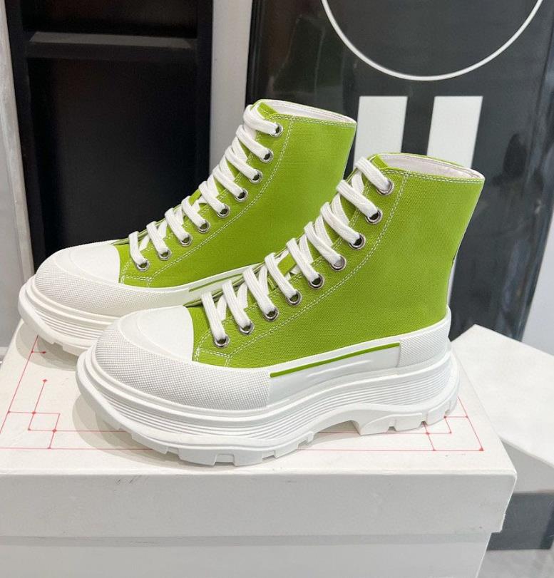 

Tread Slick Boot Designer Graffiti Sneakers Women Men Lace-up Rubber Canvas Trainers MC Deck High-Top Casual Shoes Platform Walking Shoes Size 35-45, Colour 1