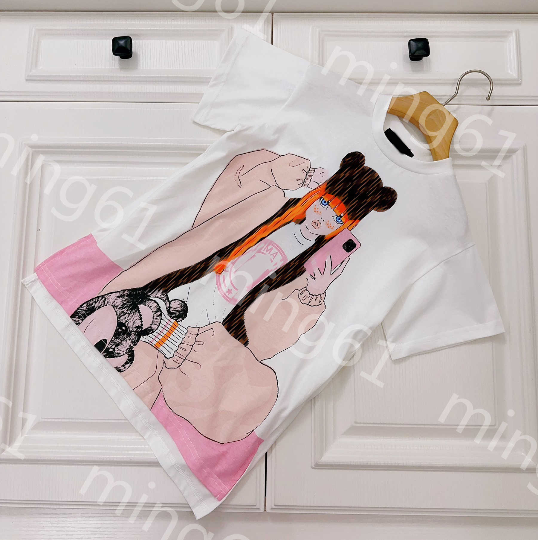 23ss child tshirt boys girls short sleeve toddler tee kid designer t shirt Round neck Pure cotton portrait letter logo printing t-shirt High qual-image-863022912