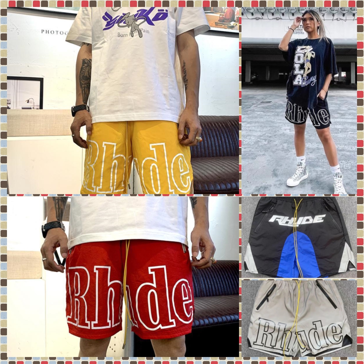 

Designer Rhude Men's Shorts Summer Fashion Beach Pants rhude Men High Quality Street Wear Red Blue Black Purple Pants Mens Loose Short, K10