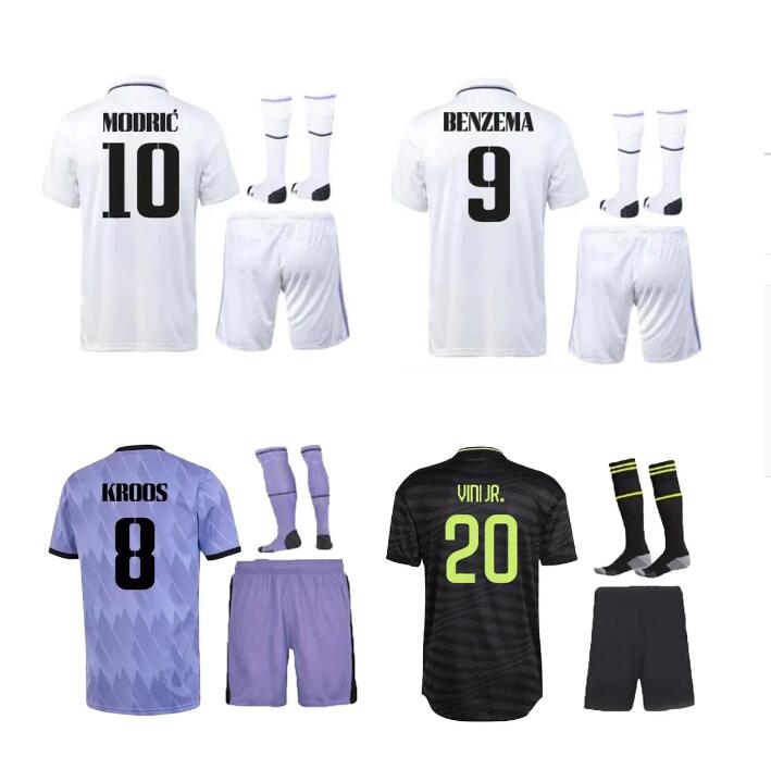 

2023 BENZEMA Finals kids Real Madrids soccer jerseys  23 football shirt CAMAVINGA ALABA MODRIC VALVERDE Fourth camiseta kids uniforms VINI JR TCHOUAMENI