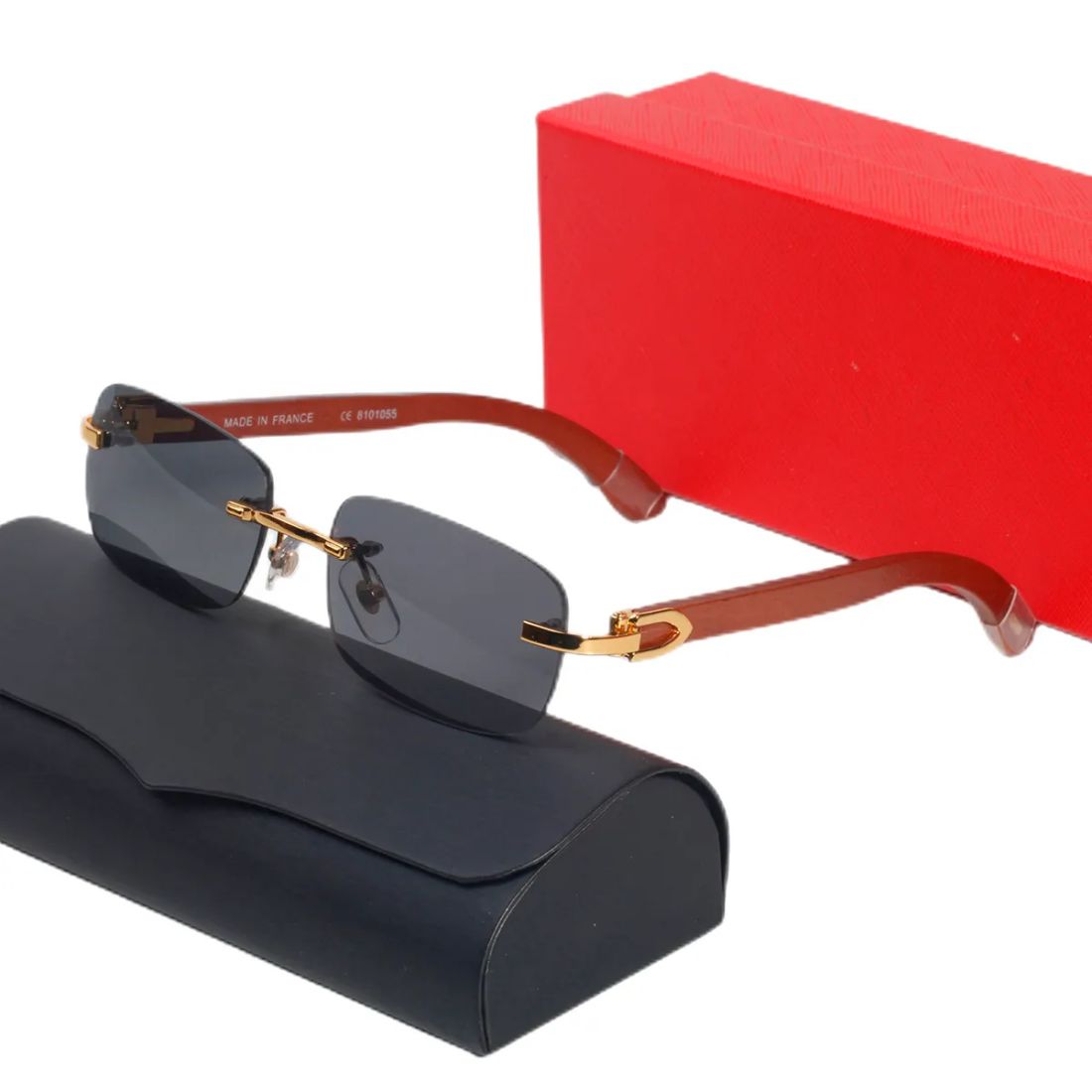

Luxury designer sunglasses for woman sunglasses mens fashion wooden eyeglasses outdoor summer polarized holiday eyewear with box carti rimless sunglasses