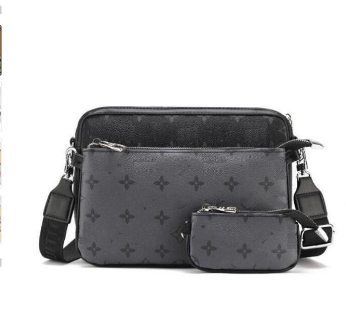 

Handbags Men Leather TRIO Messenger Bags Luxury Shoulder Bag Make up Bag Designer Handbag Tote Man's bag wallet louiseitys Purse viutonitys