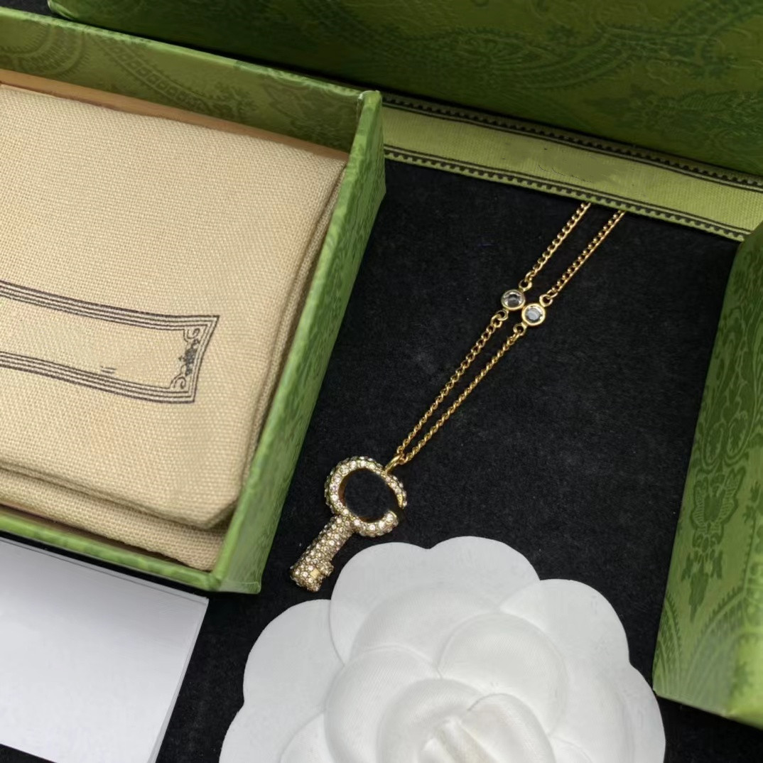 

Designer Necklace for Woaman Diamond Key Top Luxury Products Brass Necklaces Quality Fashion Jewelry Supply