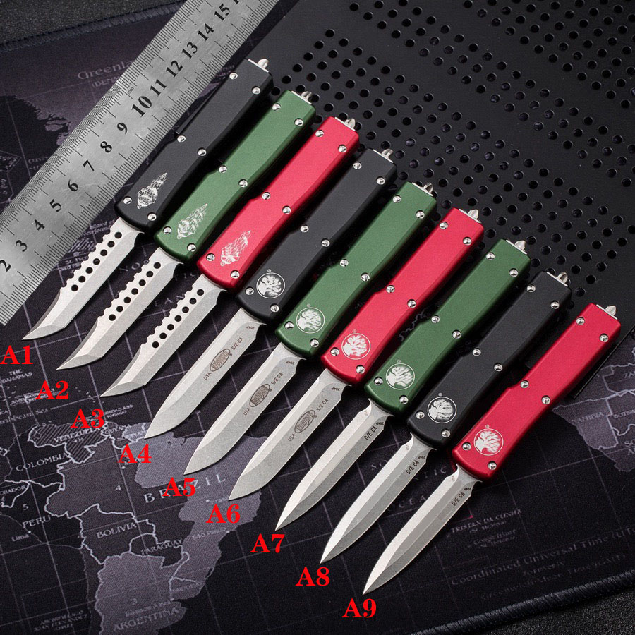 

High End 5.8 inch 204P Exocet knife Automatic Bounty Hunter Aluminum Alloy CNC D2 blade Auto Wallet Knives mICRo Mini LuDt Hawk TECH Self-Defense Pocket knifes