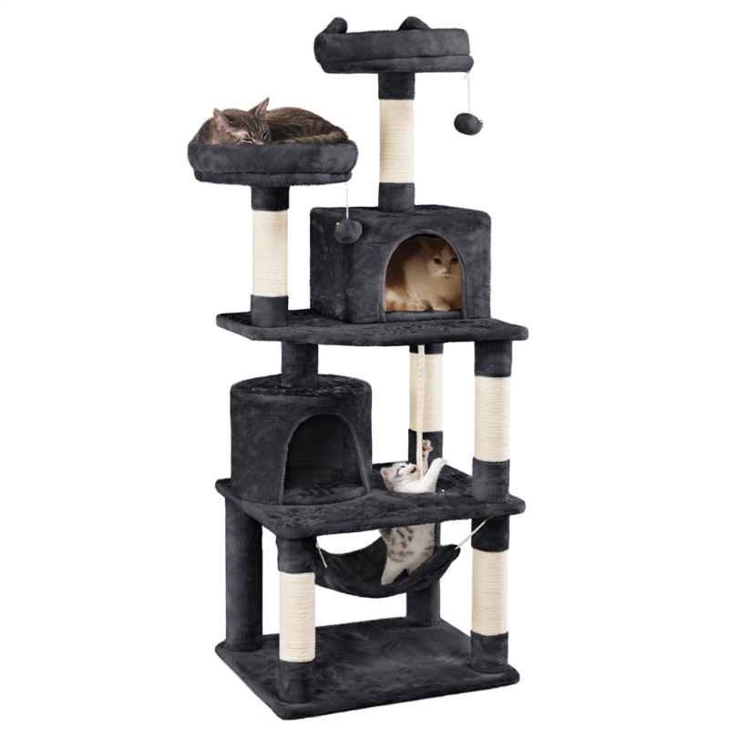 

62 2 H Tree Condos Tower with Platform and Hammock, Black