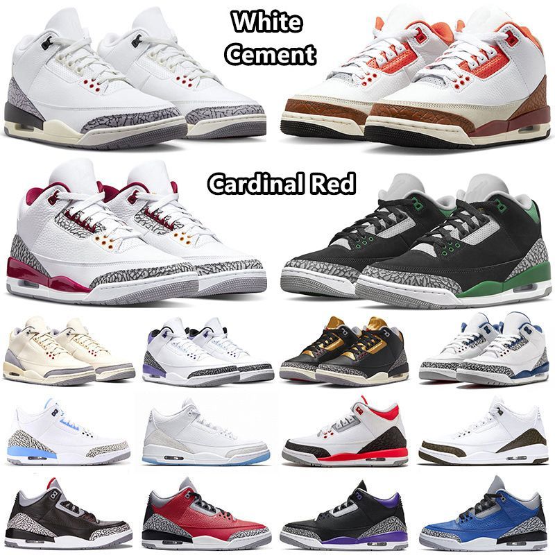 

3 3s Basketball Shoes Mars Stone White Cement Wizards Cardinal Red Black Gold Kumquat Pine Green Lucky Green Dark Iris Sport Sneakers for Men and Women, A1 cardinal red 40-47