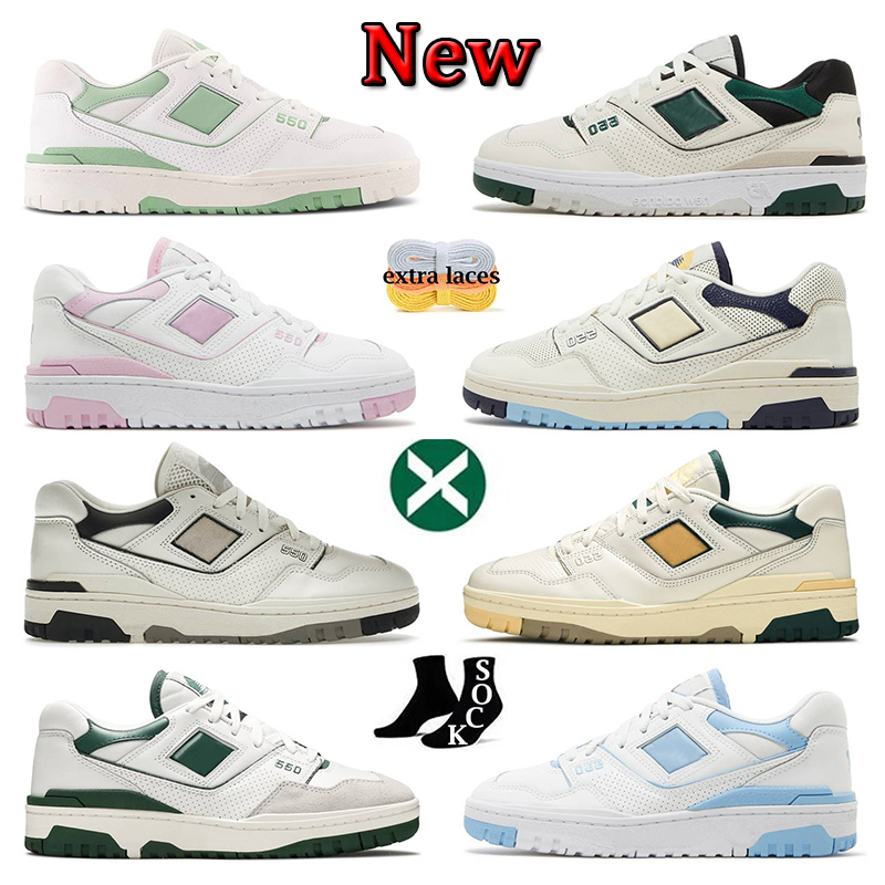 

Top quality men women 550 550s designer shoes original og rich paul white green blue haze rain cloud cream black panda grey syracuse og platform sneakers trainers, C2 lilac cloud 36-40