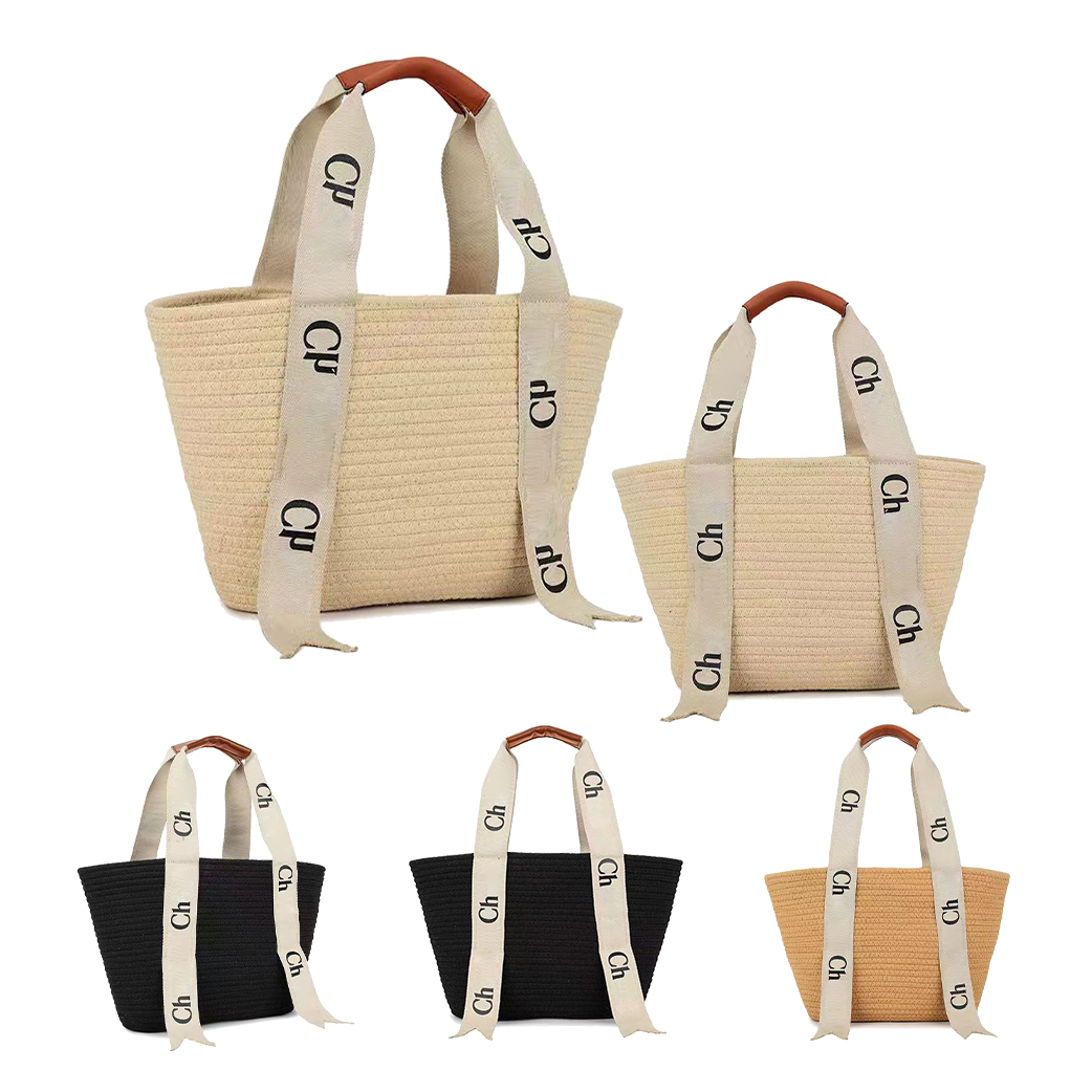 

fashion large basket Straw bag woody Womens Raffia handbag mens luxury Designer Shoulder bags jodie tote weave clutch hobo classic nano speedy Crossbody Beach Bag, White