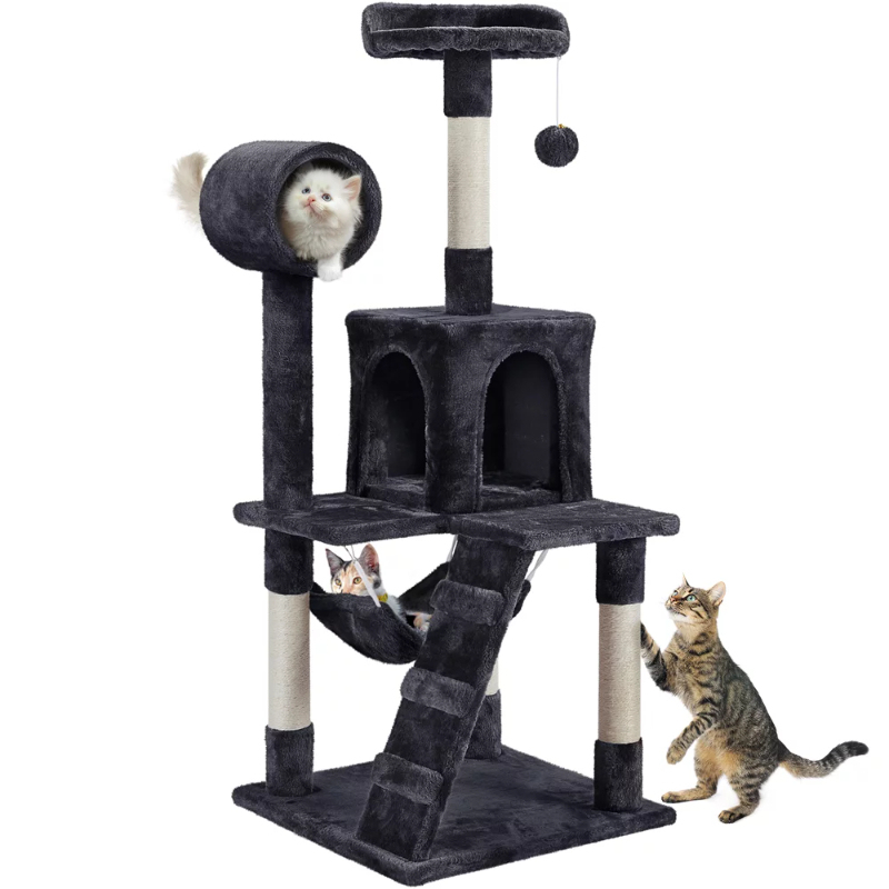 

51 Tree with Hammock and Scratching Post Tower, Black