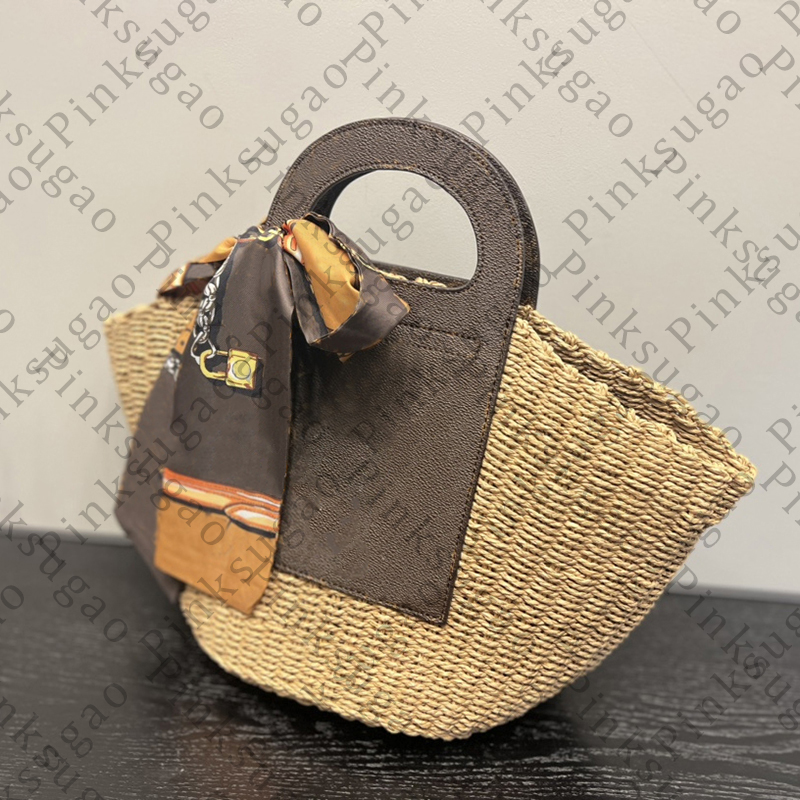 Pink sugao women tote shoulder bags handbags luxury top quality large capacity Vegetable basket bag fashion straw purse shopping bag bucket bag w
