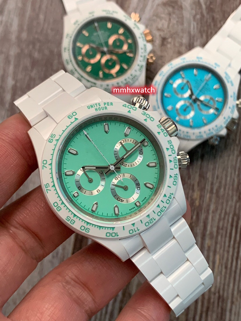 

AET factory watch is 40mm Equipped with 4130 movement multi-functional timing all-ceramic watchcase watchband sapphire glass mirror, As shown