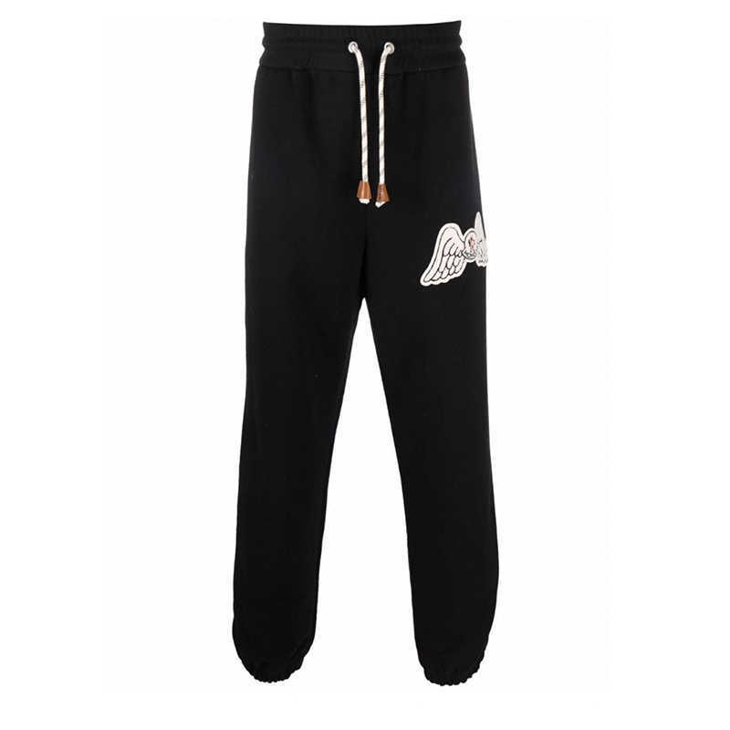 

Designer Clothing PA Tracksuits Fashion Pant Palmes Angels Co Branded Embroidered Wings Small Feet Guard Pants Trendy Men's Women's Loose Sports Casual Pants, Black