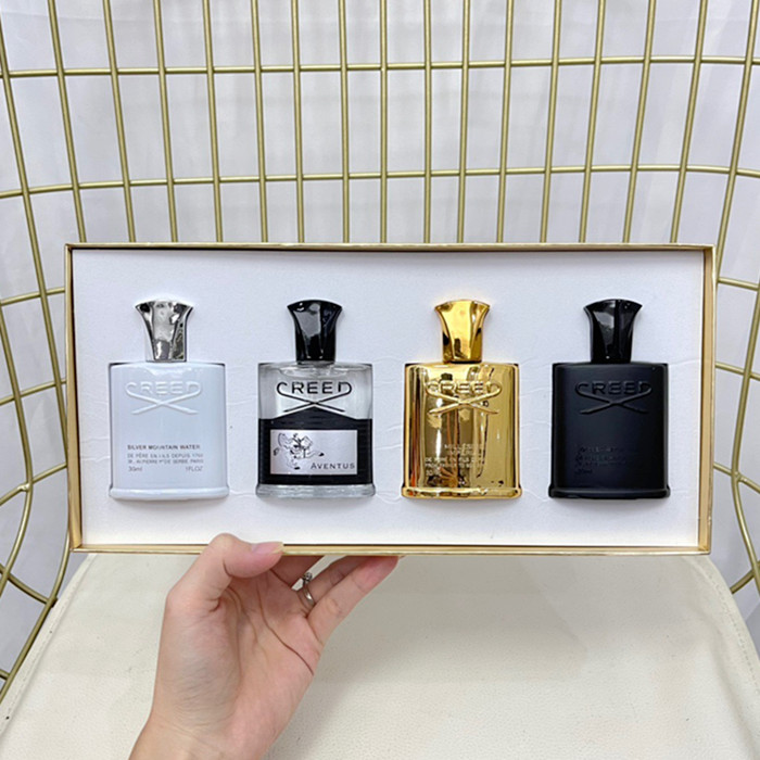 

Creed Perfume 4pcs set Incense Scent Fragrant Cologne Men Silver Mountain Water aventus Green Irish Tweed Millesime Imperial 30Ml