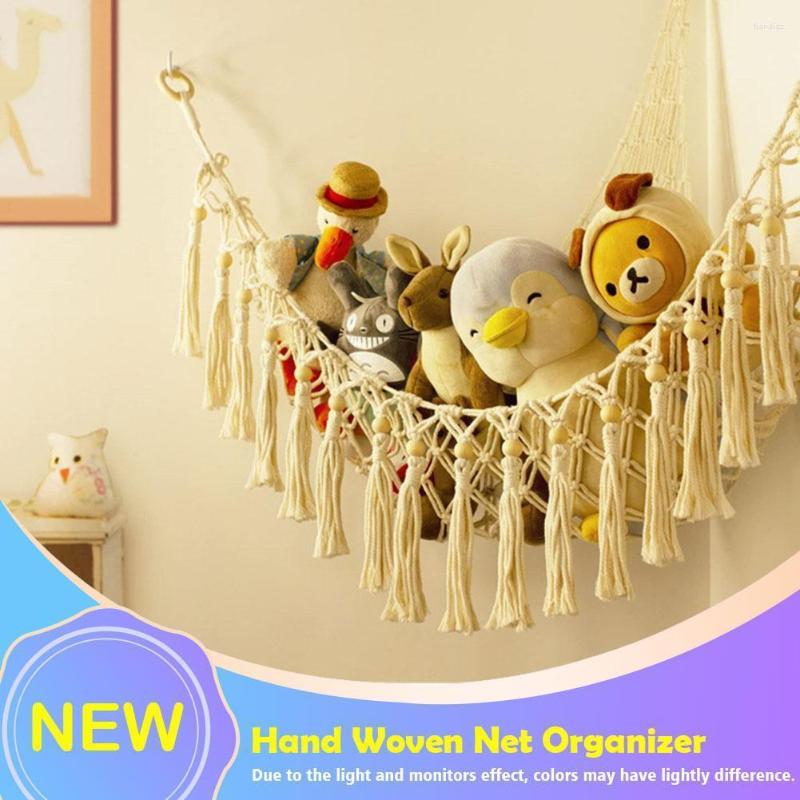 

Camp Furniture Macrame Hammock Net Toys Storage Boho Decor Children Stuffed Room Soft Animals Organize Bohemia Stora G4T9