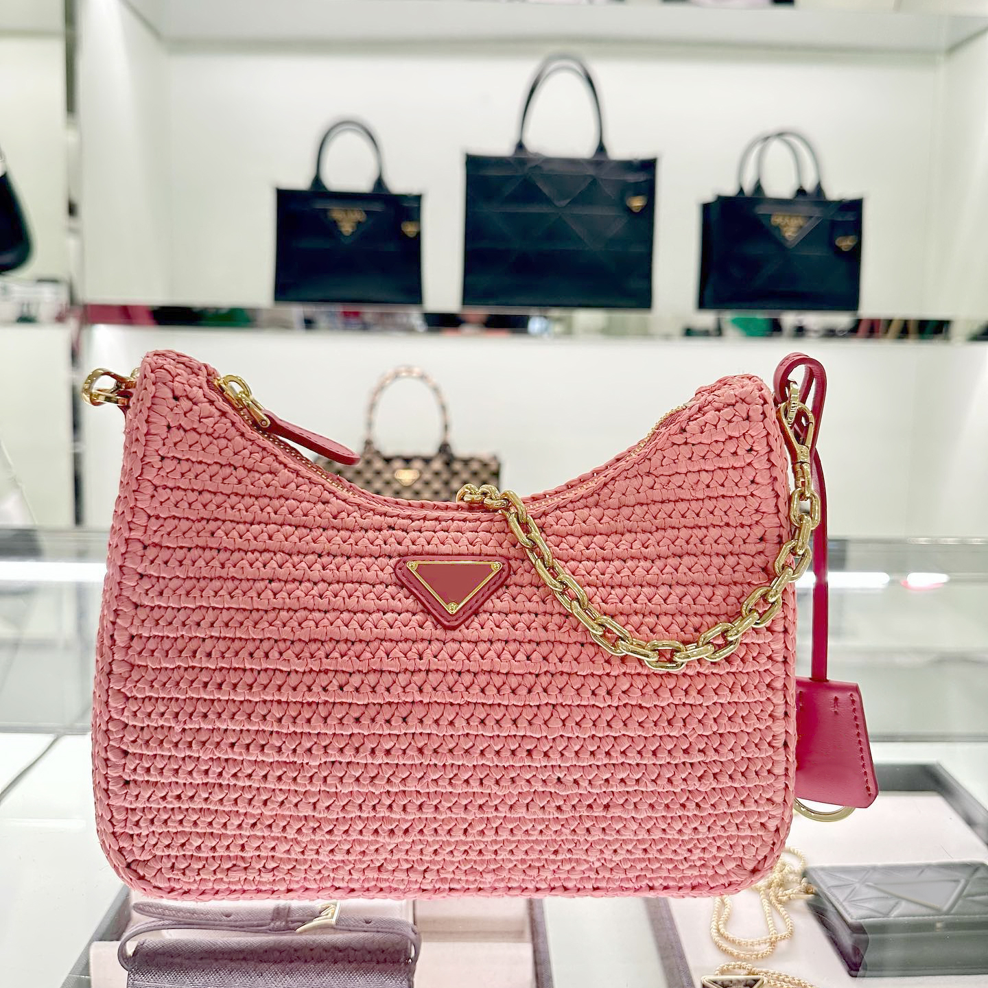 

Famous Raffia prad triangle Crossbody bags Womens mens handbag hobo Shoulder clutch Designer bag totes Luxury mini zipper messenger lady summer Beach Bags wallets, Green stripes