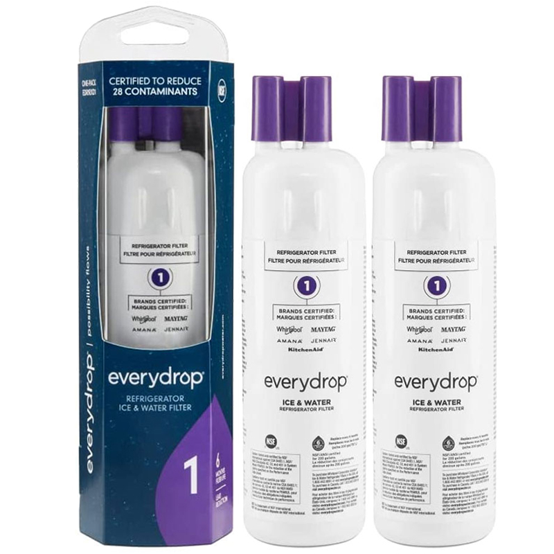 

Everydrop by Whirlpool W10295370a P8RFWB2L, EDR1RXD1 Water Filter, W10295370, 46-9081, 46-9930, P4RFWB Ice and Water Refrigerator Filter 1, Reduces 28 Contaminants, 2 Pack