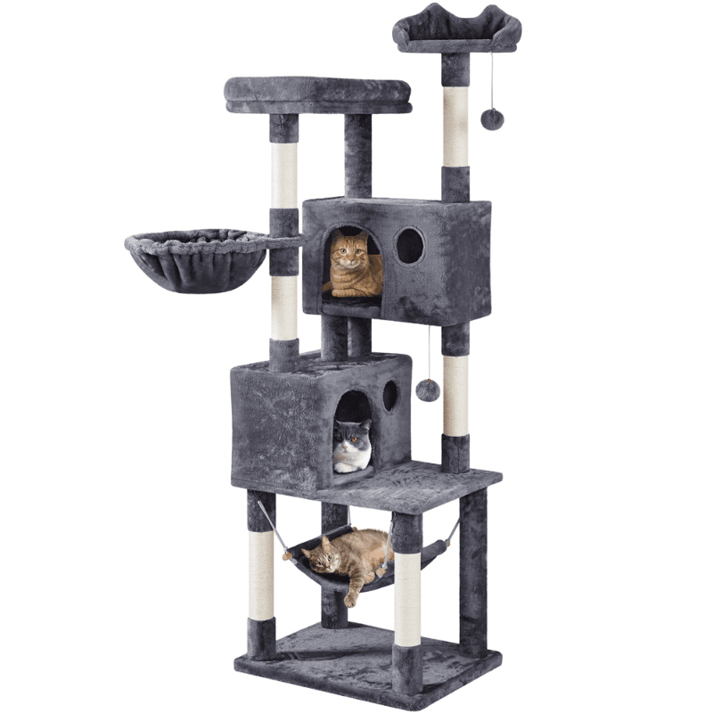 

73 H Large Multilevel Tree Tower with 2 Condos, Dark Gray