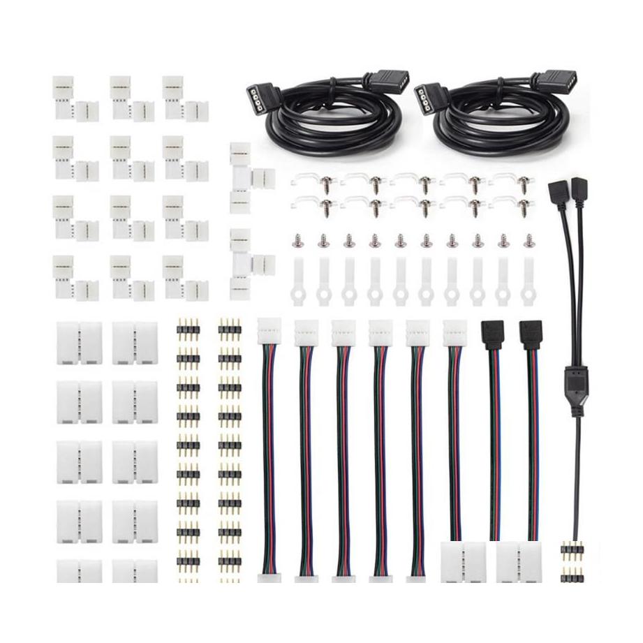 

Led Strips 10Mm 4Pin Rgb Strip Light Connector Kits With T/Lshaped Jumpers Clips Wire Connection Terminal Splice Drop Delivery Light Dhnex