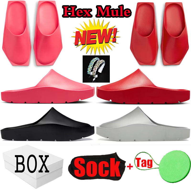 

2023 with box designer slippers sandals women men slipper Hex Mule University Red Sea Coral Light Silver Billie Eilish Black indoor sneaker moccasins, #1 university red