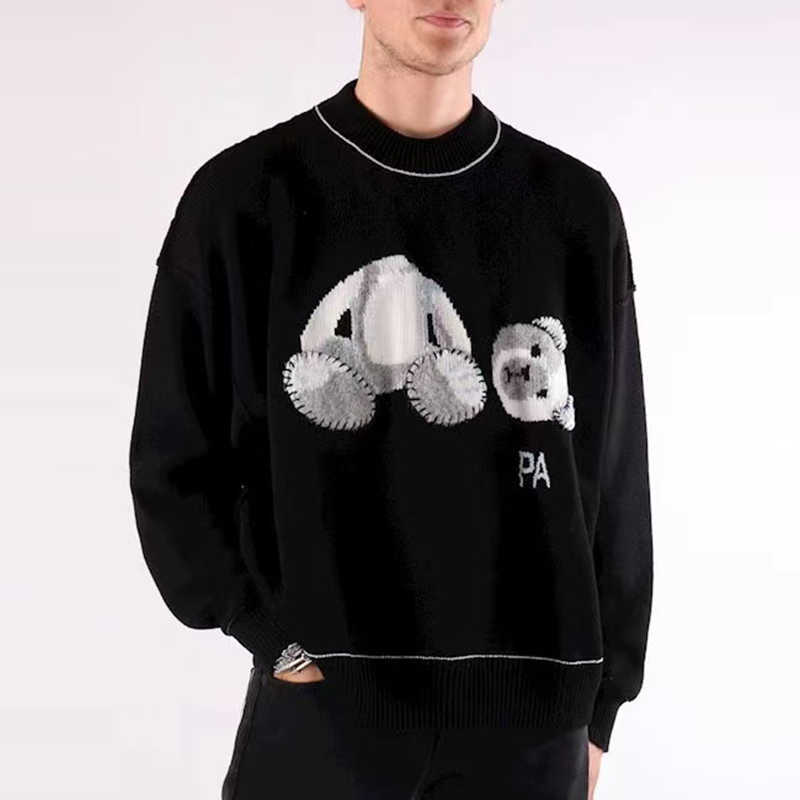 

Designer Fashion Clothing PA Sweaters 3ccm Palmes Angels Tassel Cut Bear Loose Casual Sweater with Li Yifeng Style Luxury Casual hoodie pullover Jacket For sale, Shipping fee