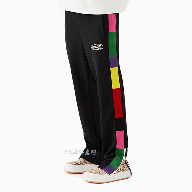 

Designer Clothing PA Tracksuits Fashion Pant Palmes Angels 21 Autumn/winter Colorful Spliced Sports Pants Men's Women's Side Zipper Pants Casual Sportswear for sale, White