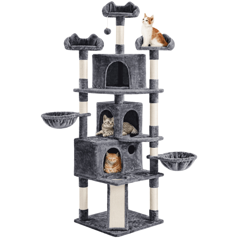 

76 5 Large Tree Tower with 3 Condos Cozy Perches Dangling , Dark Gray