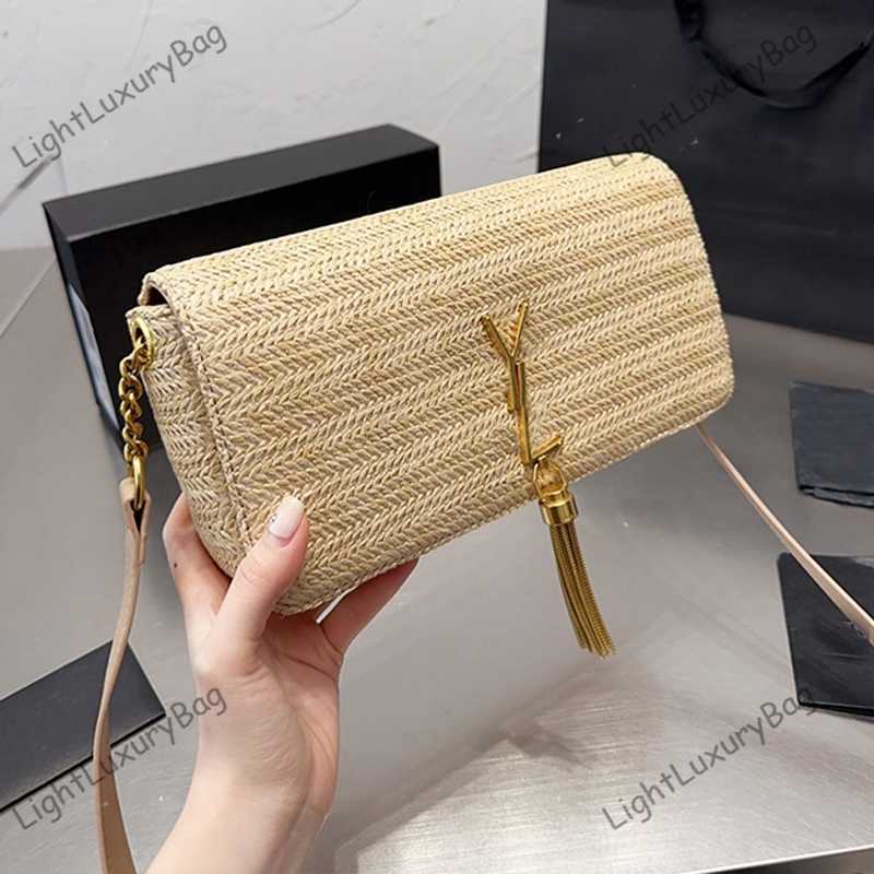 

Designer Bags Summer Fashion Rattan Women Shoulder Woven Female Handbags Summer Beach Straw Crossbody Bags Casual Totes Purses 220429, Beige