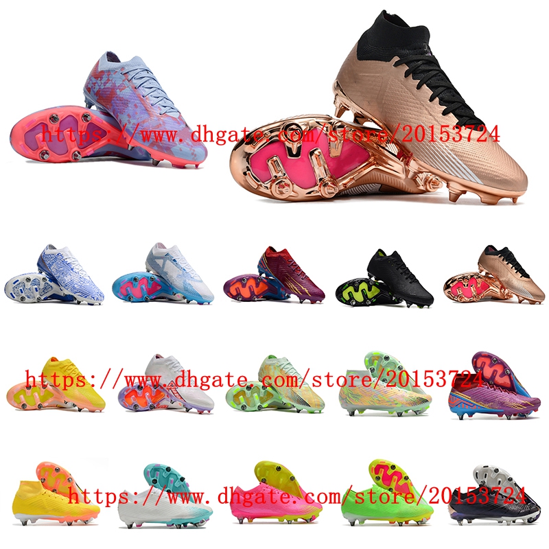 

Mens soccer shoes Zoom Mercurial Superfly IX Elite SG cleats football boots Tacos de futbol Sneakers, As picture 11