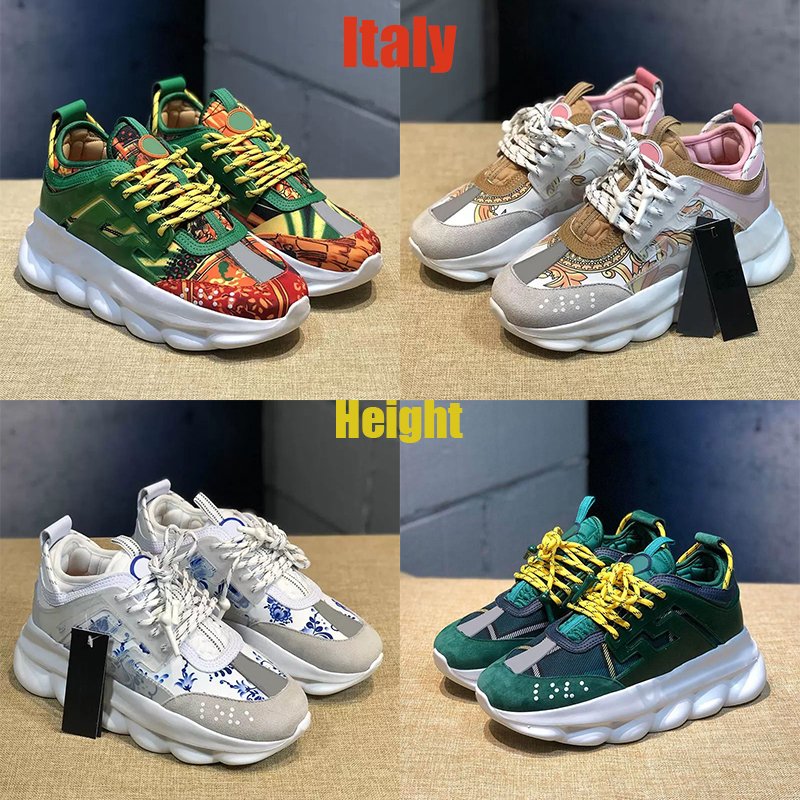 

2023 Top Quality Italy Chain Reaction Shoes Sneakers Reflective Height triple black white multi-color suede Luxury mens womens designer trainers, C33