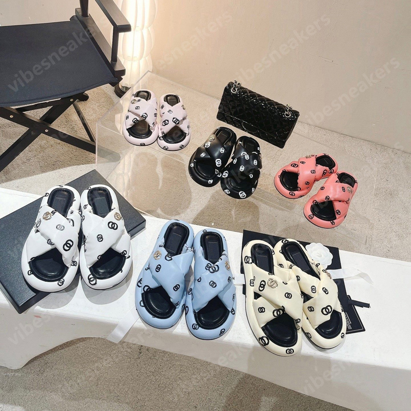 

designer sandals slides designer women Designer Women Sandals High Quality Womens Slides Crystal Calf leather Casual shoes quilted Platform Summer Beach Slipper, Star11 golden shiny star
