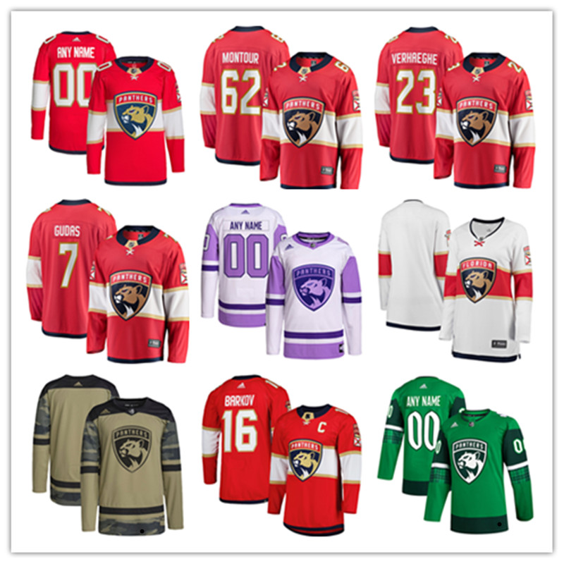 

Florida Custom Panthers Hockey Jerseys 13 Sam Reinhart 23 Carter Verhaeghe 15 Matthew Tkachuk 32 Lucas Carlsson 3 Matt Kiersted 44 Mike Benning 6 Colin White, Color