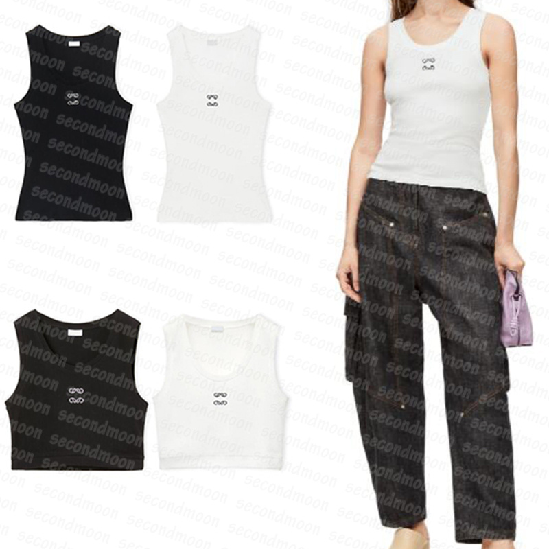 

Women Knits T Shirt Yoga Sport Crop Top Designer Embroidered Tank Tops Summer Knitted Tanks Top, White short