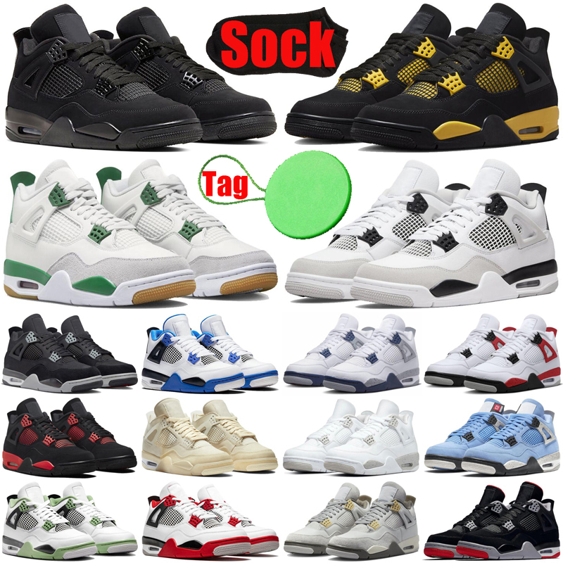 

Shoes Designer Thunder 4 4s Sneakers for Pine Green Military Black Cats Seafoam University Blue Plate-forme Men Trainers Luxury, #24 cool grey