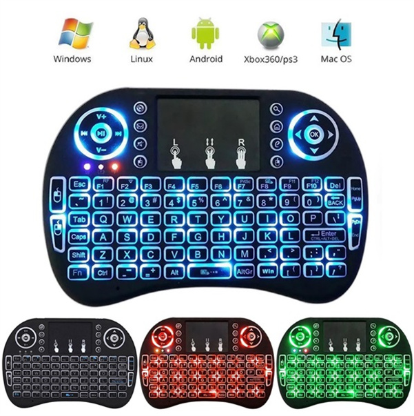 

I8 keyboard mouse combos air fly mouse 2.4ghz backlight usb plus for android tv box like x96q hk1 h96 t95 tanix