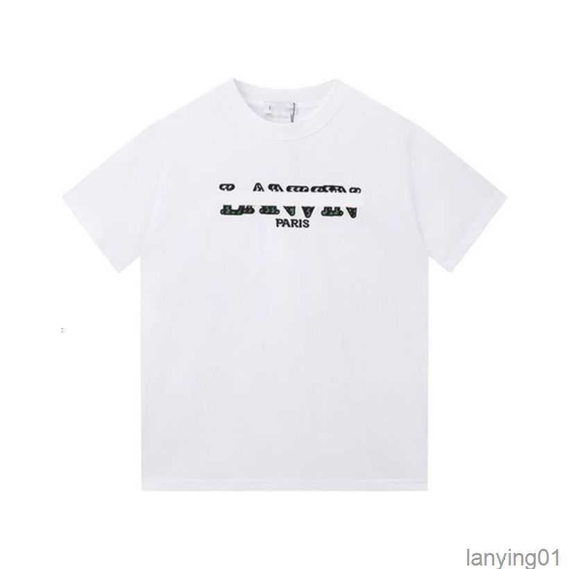 

Men' T-shirts Mens Womens Shirt Cotton Lanvins Hand Painted Luxury Tops Ink Splash Graffiti Letters Summer Loose Shorts Sleeve Round Neck M6hp