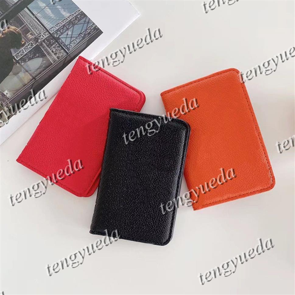 

Luxury Compact Pocket Men's Women's Designer Fashion Card Holder Short Multiple Wallet Coin Bags Lychee Leather Embossed268v, L1--black